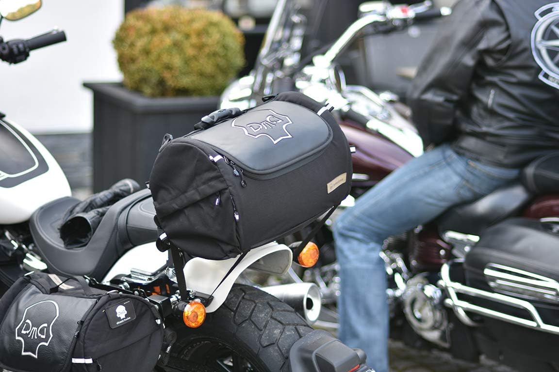 TUBE motorcycle travel luggage, made of waterproof Cordura and Italian leather 6.6 gallons capacity, motorcycle seat/rack/sissy bar bag