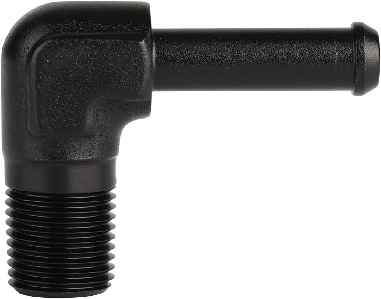 1/8 NPT Male to 1/4" Hose Barb Fitting Adapter 90 Degree Elbow Aluminum Black