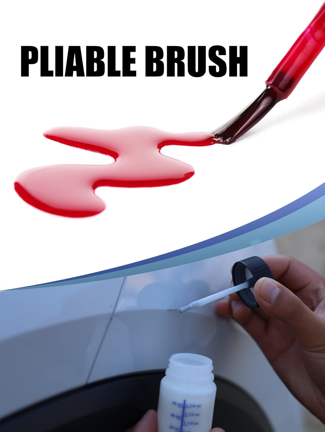 Lichamp Touch Up Paint Container, 50-Piece 2 oz Paint Touch Up Bottles with Brush, 2 Ounce (60ml) A250TP