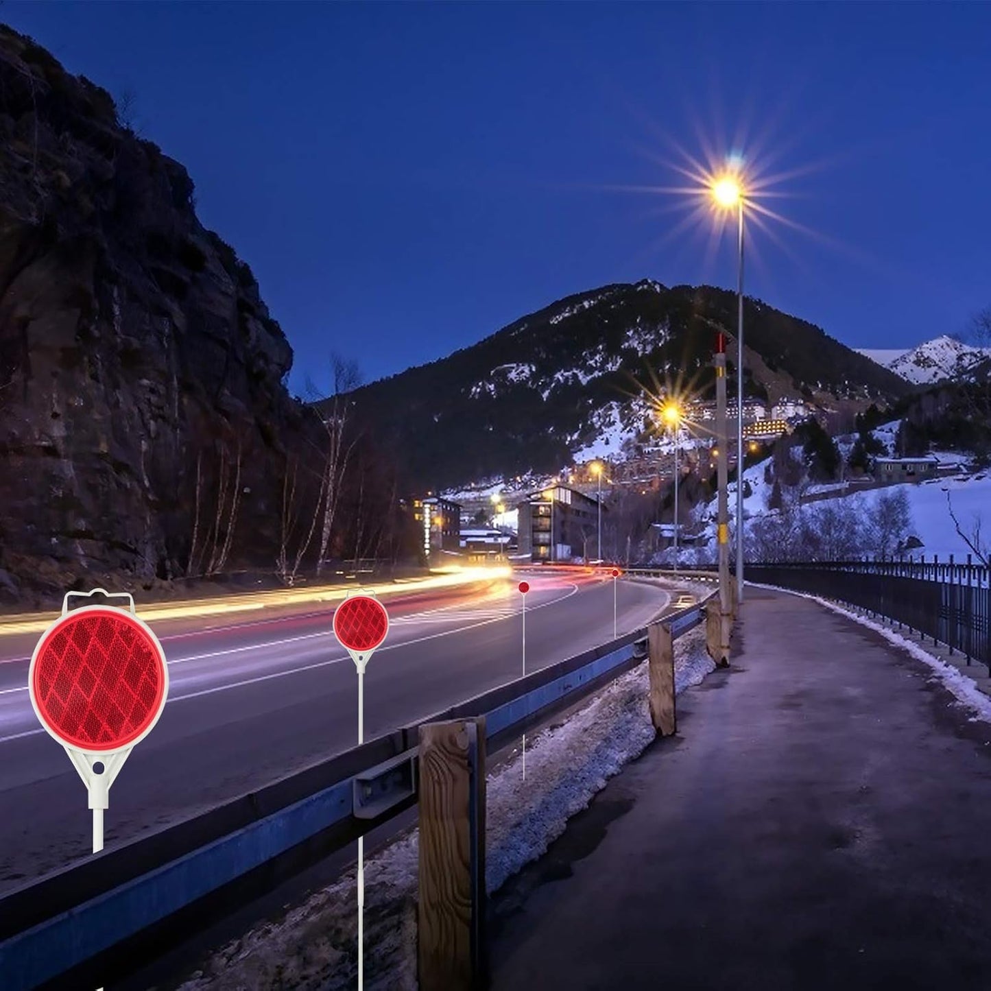 Reflective Driveway Markers, Reflectors for Driveway Entrance, Snow Plow Markers, 51 Inch Fiberglass Pole Double Sided Reflector for Driveway (Pack of 8)