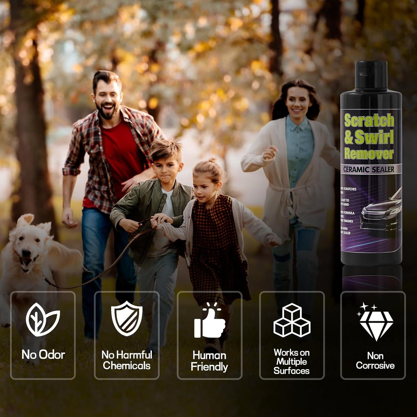 Upgraded Car Scratch Remover Kit, Scratch Remover for Vehicles & Cars, Car Paint Scratch Repair, Polishing & Rubbing Compound Paint Restorer with Applicator Pad, add Gloss & Shine 16OZ