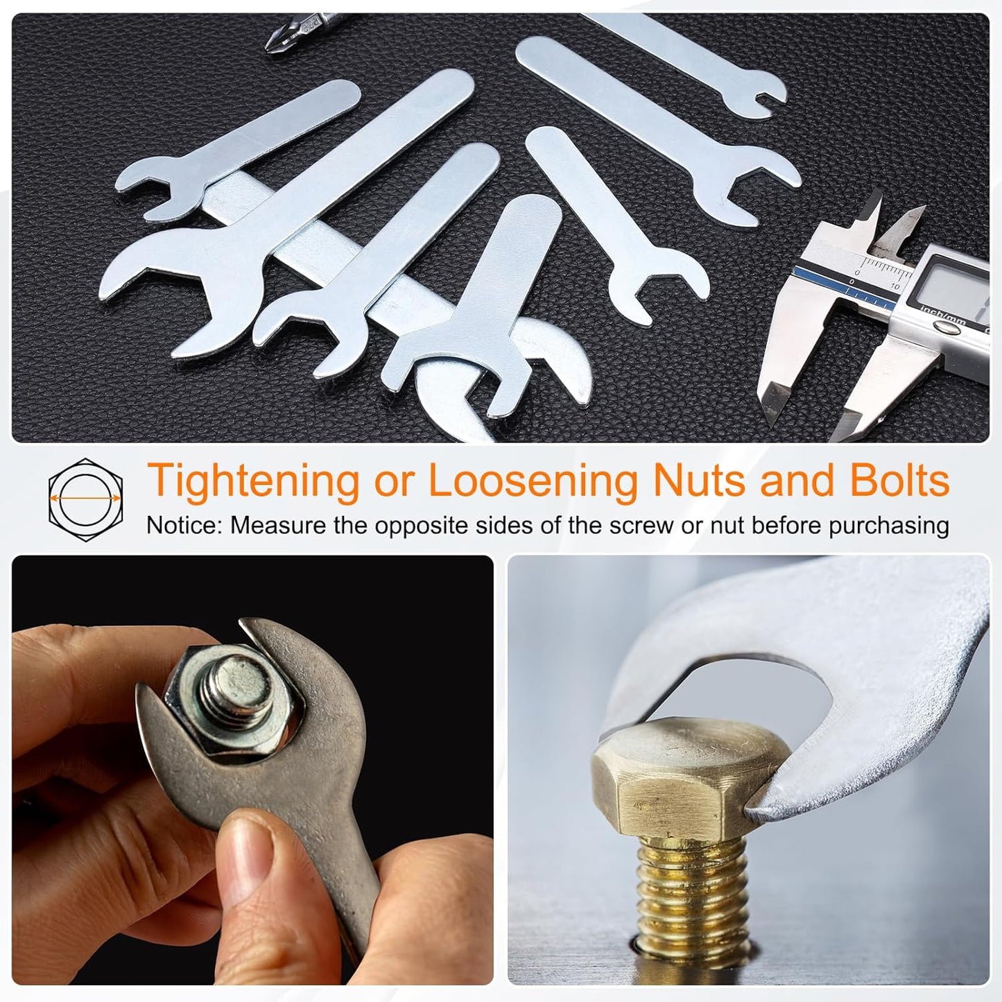 HARFINGTON 10pcs Small Wrench Open End Wrench 12x70x1.5mm Metric U-Shaped Single Open Ended Spanner Super Thin Small Flat Head Galvanizing Wrench for Automotive Repair Furniture Assembly