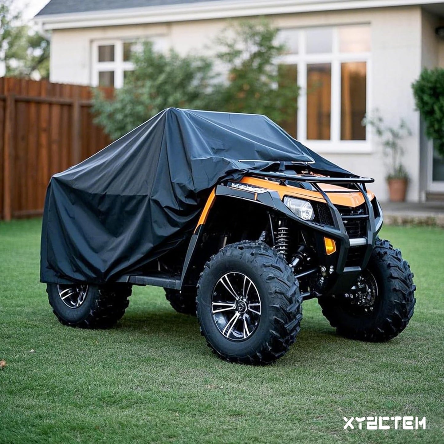 XYZCTEM Waterproof ATV Cover, Heavy Duty Black Protects 4 Wheeler from Snow Rain or Sun (Upgrade Material, 103 inch)