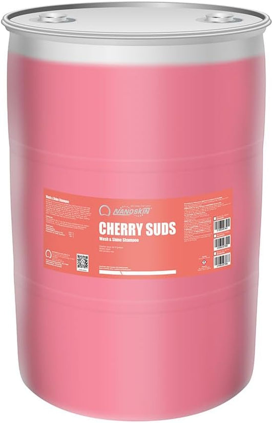 Nanoskin CHERRY SUDS Foaming Car Wash Shampoo 30 Gallons- Works with Foam Cannon, Foam Gun, Bucket Washes, Car Soap for Pressure Washer | Safe for Cars Trucks, Motorcycles, RVs & More | Cherry Scented