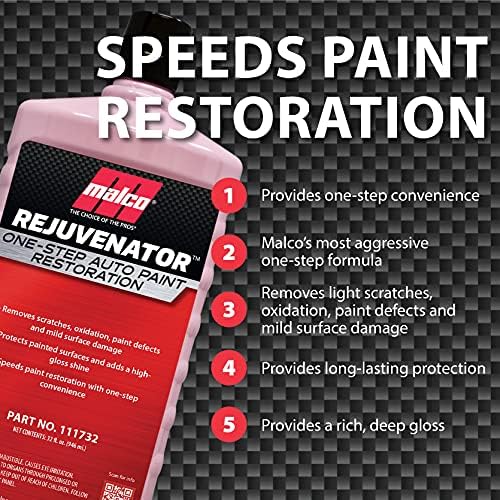 Malco Paint Rejuvenator - One Step Automotive Paint Restoration/Clear Coat Scratch and Swirl Remover/Re-Shine Old, Aged Paint to Look New / 1 Gallon (111701)