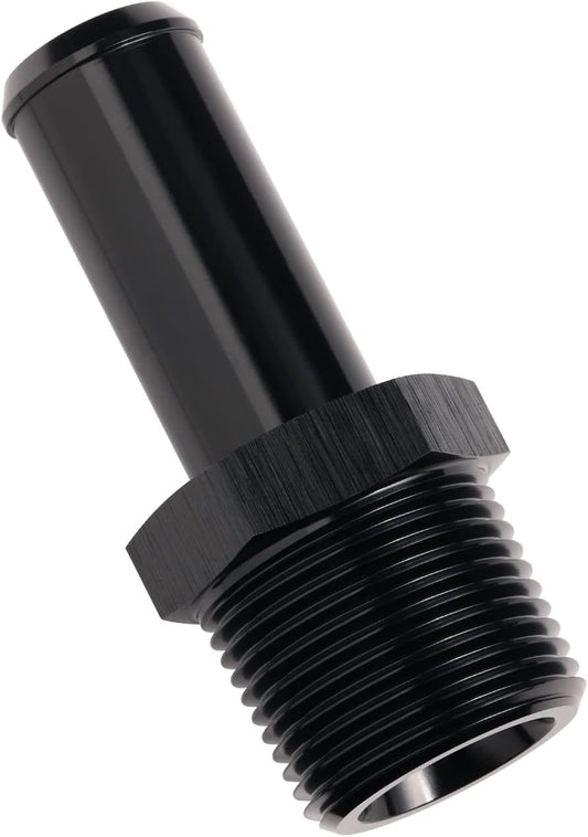 3/4 NPT Male to 3/4" Hose Barb Fitting Adapter Nipple Straight Aluminum Black