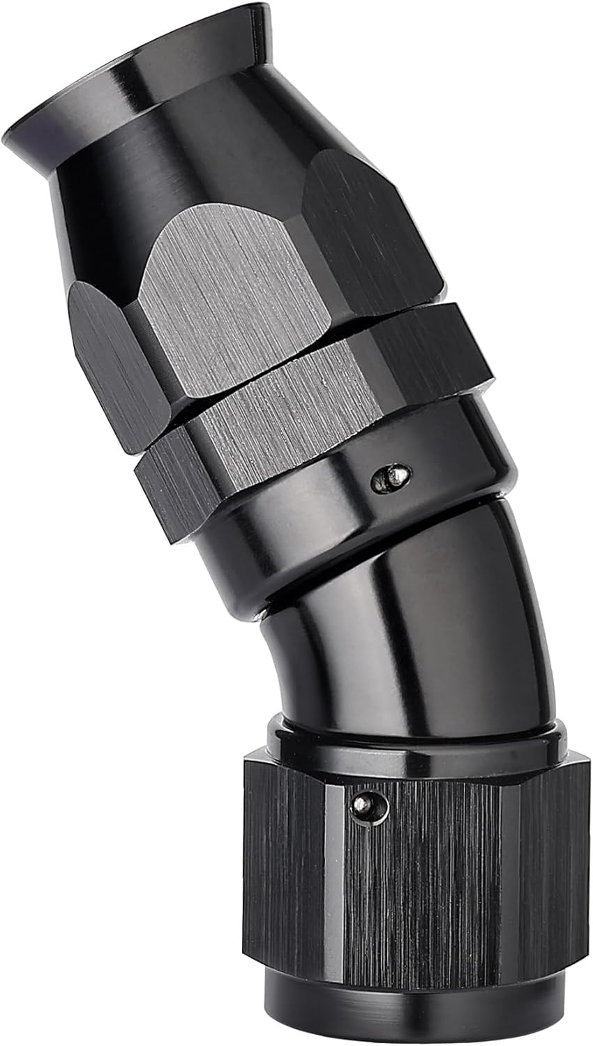 EVIL ENERGY 8AN 30 Degree PTFE One Piece Full Flow End Hose Fitting Aluminum Black