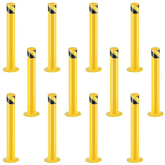 Safety Bollard Post, Steel Bollards,Parking Bollard, Yellow Powder Coated Safety Parking Barrier Post, for Traffic Sensitive Areas (12, 36"H*3"D)