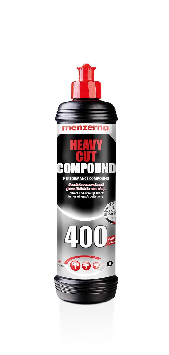 menzerna Heavy Cut Compound 400" Car Polish I Heavy Cut, Medium Cut & Finish I Buffing & Polishing Compound for Scratch Repair I for Scratches, Swirls & Holograms I Silicone Free I 16oz