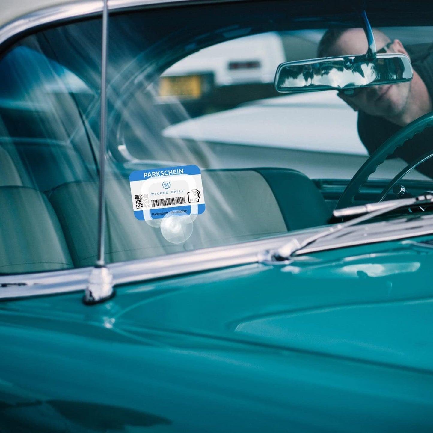 4X Parking Permit, Ticket and Note Holder for Car Windscreen, Clips with Removable Suction Cup, Avoid Parking fine, Set of 4 (Made in Germany) Transparent