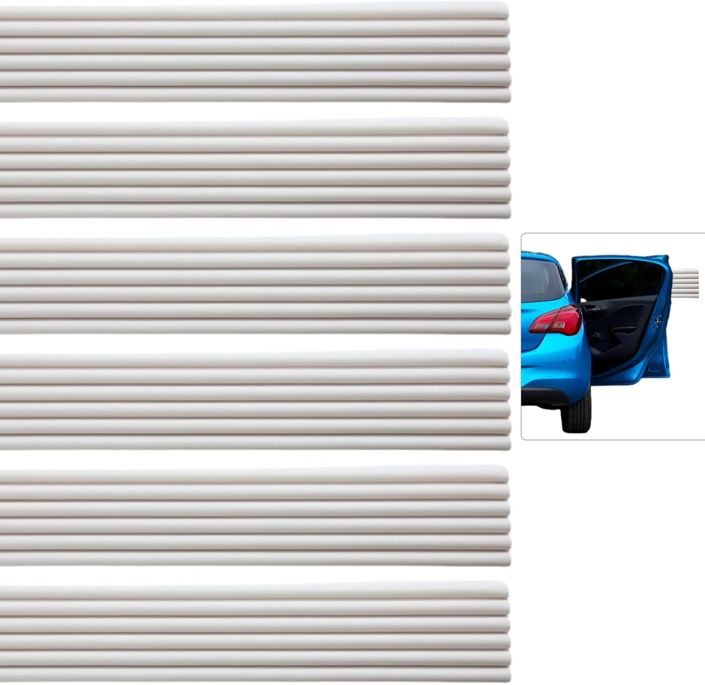 Garage Wall Protector Strip Car Door Protector, Self-Adhesive Rubber Garage Wall Guards for Car SUV Doors, Waterproof Wall Bumper Guards for Cars - 2.75x16 Inches 6 Packs - White