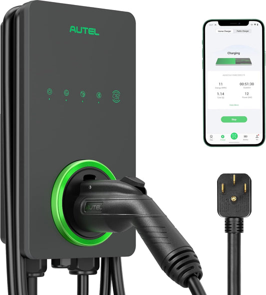 Autel Home Level 2 EV Charger up to 40Amp, 240V, Indoor/Outdoor Fast Electric Vehicle Charging Station with Flexible 25-Foot Cable, NEMA 14-50 Plug, Dark Gray