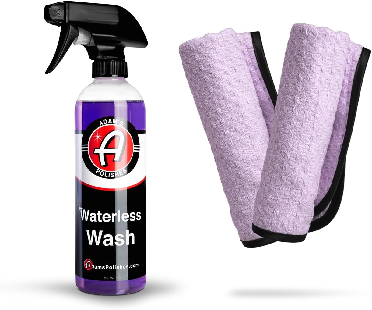 Adam's Polishes Waterless Car Wash - Made with Advanced Emulsifiers and Special Lubricants - Eco-Friendly Waterless Car Washing with No Hoses, Water & Messes (Combo)