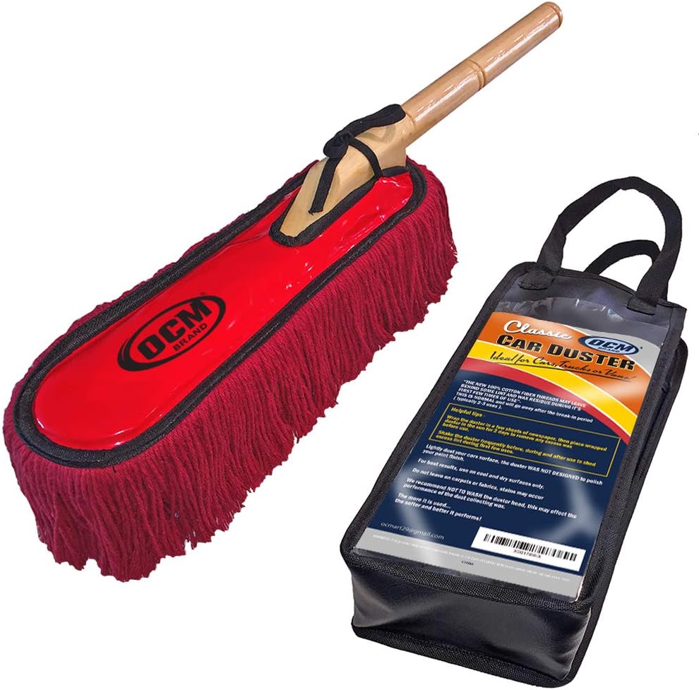 Classic Car Duster with Solid Wood Handle Includes Storage Case - Popular Detailers Choice