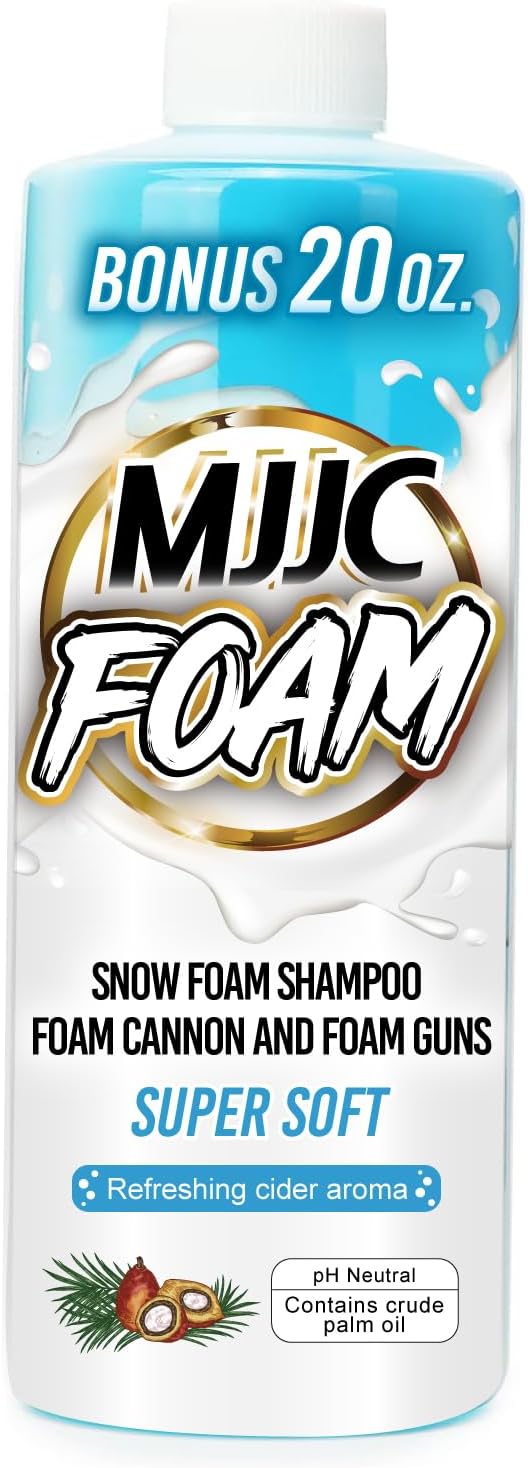 MJJC Foam (20 fl oz) Ultimate Snow Foam Car Wash Soap Specialized Car Shampoo for Foam Cannon and Pressure Washer, Safe for Cars (pH Neutral, 10x Concentrated) (Refreshing cider aroma)