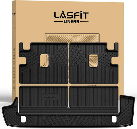 LASFIT Cargo & Backrest Mats for Toyota 4Runner 2013-2024 (Only for 7 Seats), All Weather Custom Fit Cargo Liner for Toyota 4 Runner 2025 TPE Mats Seatback Mat & Trunk Mat, Black