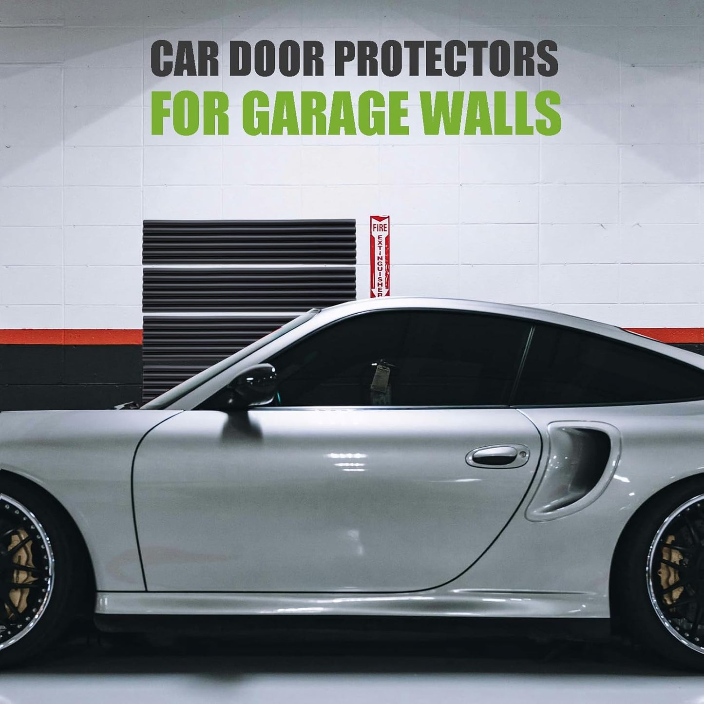 Garage Wall Protector Strip Car Door Protector, Self-Adhesive Rubber Garage Wall Guards for Car SUV Doors, Waterproof Wall Bumper Guards for Cars - 2.75x16 Inches 6 Packs - Black