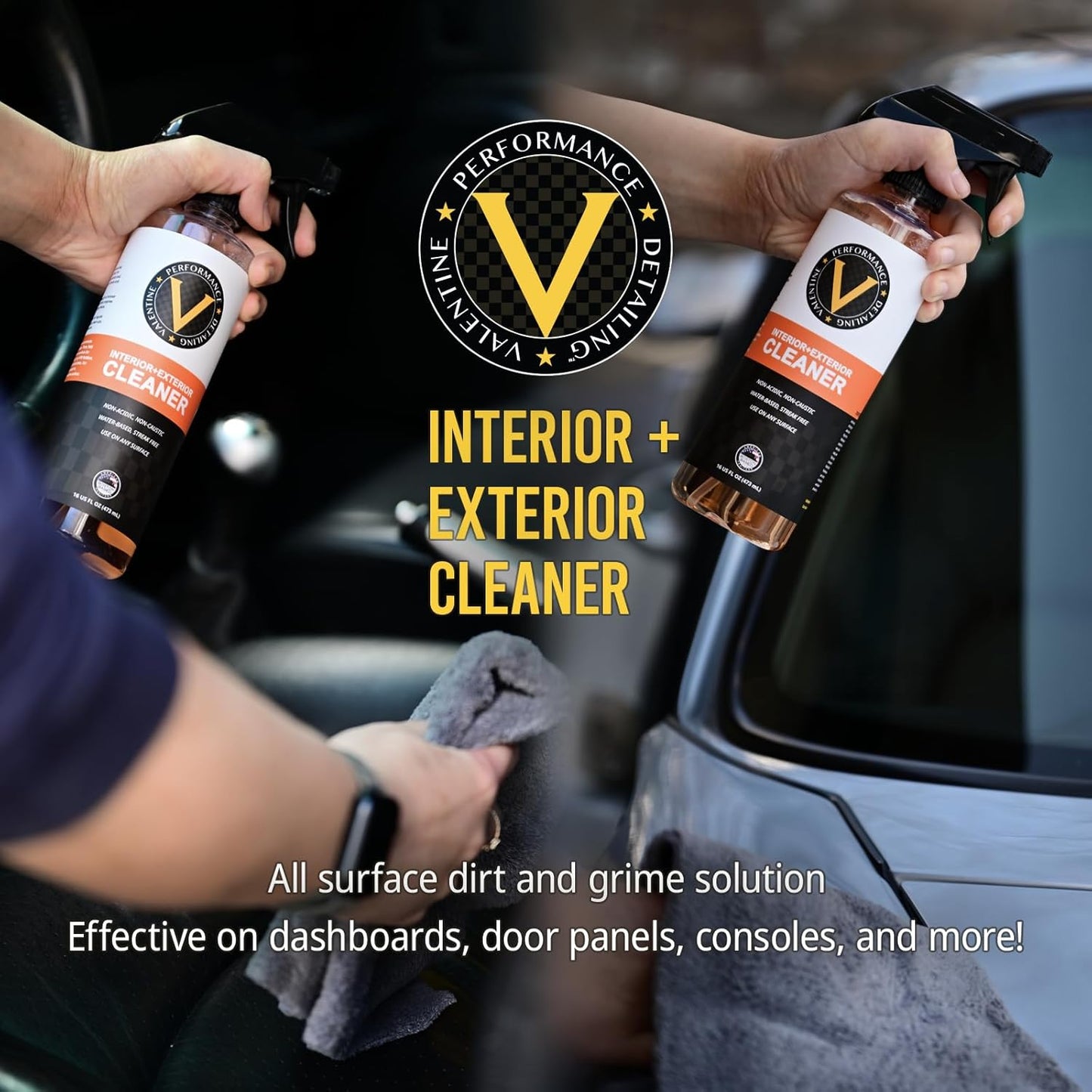 VPD Car Interior & Exterior All Purpose Cleaner 16oz - Versatile Interior & Exterior Use, Safe & Effective Non Acidic Formula, Removes Grease, Grime & Dirt, Engine & Rim Cleaner, Citrus Scent