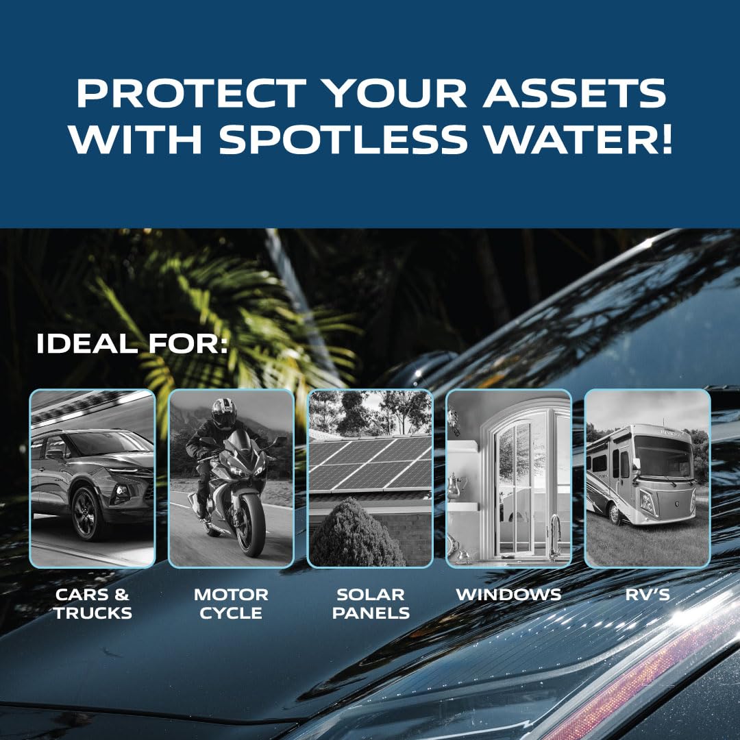 Spotless Water Systems - DIC-10, Simple Window, Solar Panel, RV & Car Wash System, Works for All Vehicles, Motorcycles, Bikes, Boats, Planes, Yachts, Towel Drying Eliminated
