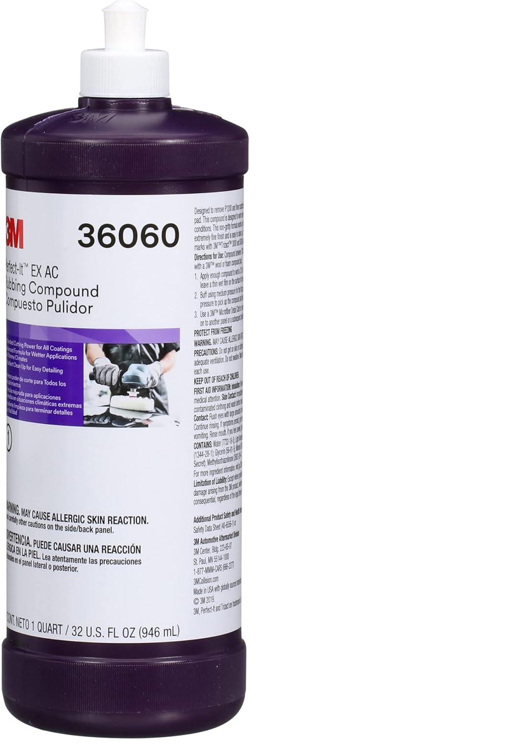 Perfect-It Perfect-It EX AC Rubbing Compound, 36060, Fast Cutting, High Performing, 1 qt (32 fl oz)