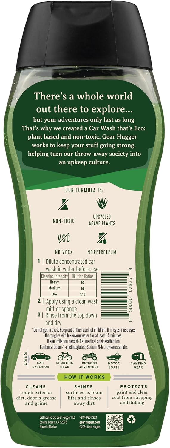 Car Wash Soap (16 oz, Pack of 2) – Eco-Friendly Car Cleaner, Biodegradable Car Wash with Natural Saponins & Eucalyptus – Safe Car Soap for All Vehicle Surfaces