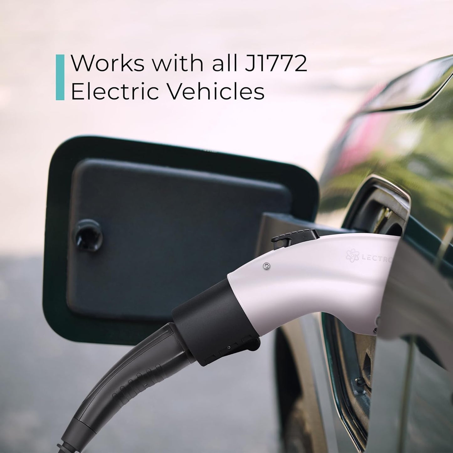 [Only for J1772 EVs ] Lectron - Tesla to J1772 Charging Adapter, Max 48A & 250V - Compatible with Tesla High Powered Connectors, Destination Chargers, and Mobile Connectors (White)