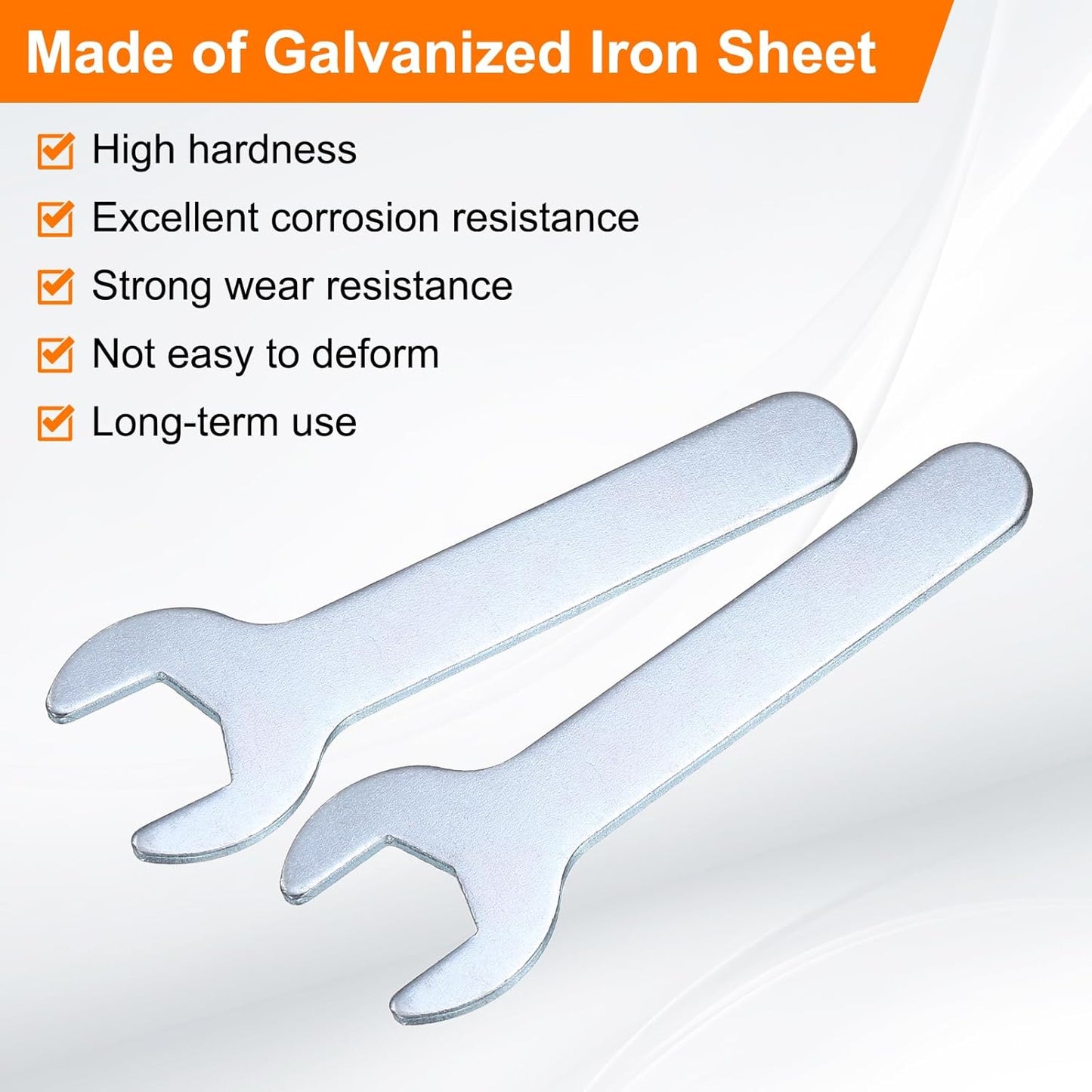 HARFINGTON 10pcs Small Wrench Open End Wrench 14x87x2mm Metric U-Shaped Single Open Ended Spanner Super Thin Small Flat Head Galvanizing Wrench for Automotive Repair Furniture Assembly