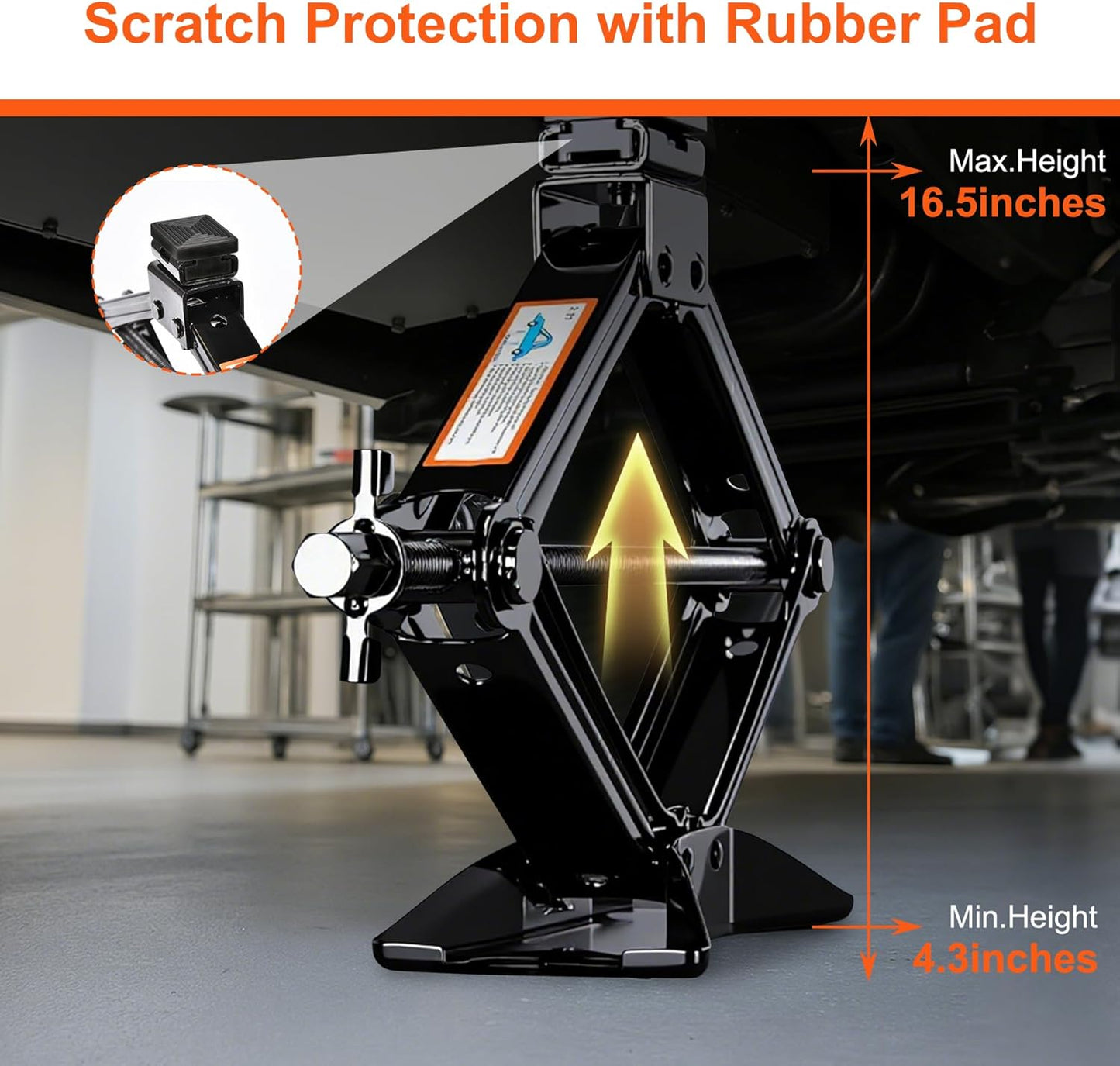 Scissor Jack, 2.5T(5512 Lbs), High-Strength Car Jack and Stand Kit with Rubber Pad, Tire Changing Kit with Ratchet Handle and Lug Wrench, Universal Vehicle Emergency Set for Various Models