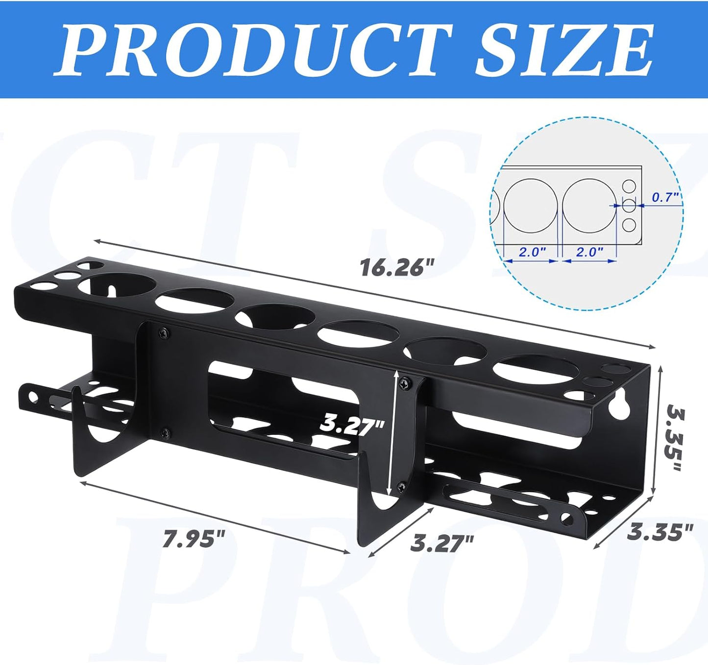 Hicarer Caulking Tube and Gun Holder Caulking Gun Storage Rack with Horizontally Base Sealant Organizer for Garage and Workspace Wall Mounted Tubes and Nozzle(1 Pack)
