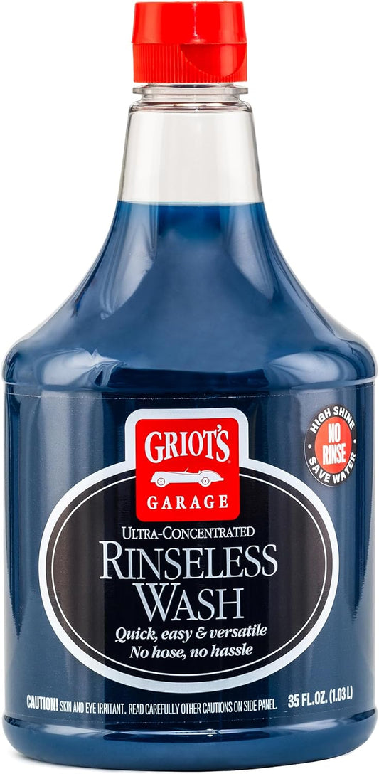 Griot's Garage Rinseless Wash for Car Cleaning and Detailing, No-Rinse Vehicle Washing, Dilutes Into Detailer, Clay Bar Lubricant, 10479, 35oz