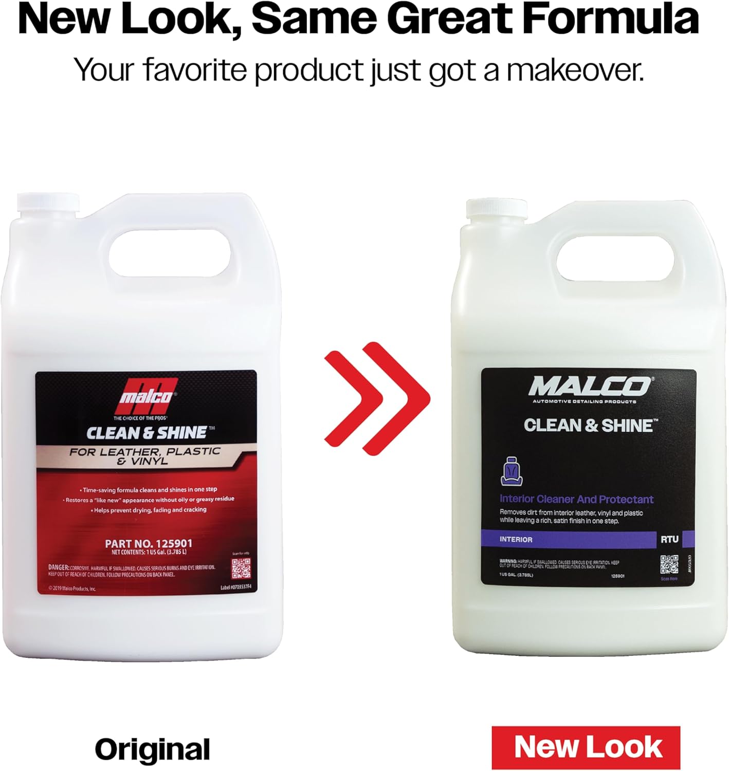 Malco Clean & Shine Interior Car Cleaner and Dressing – Restore Leather, Plastic and Vinyl Surfaces in Your Vehicle/Clean, Condition and Protect in 1 Simple Step / 1 Gallon (125901)