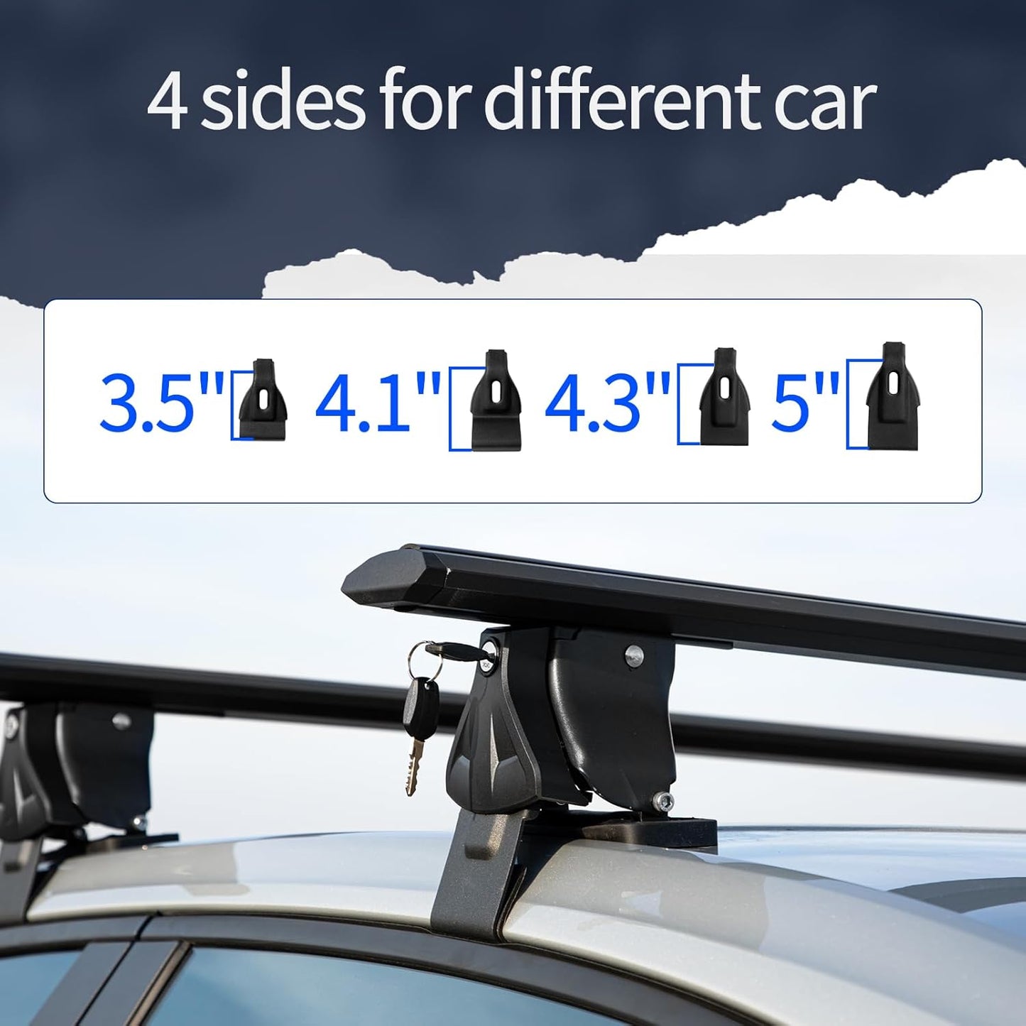 51" Roof Rack Cross Bars,Adjustable Universal Roof Rack,Aluminum Locking Crossbars Fit for Car SUV Without Any Types of Side Rails