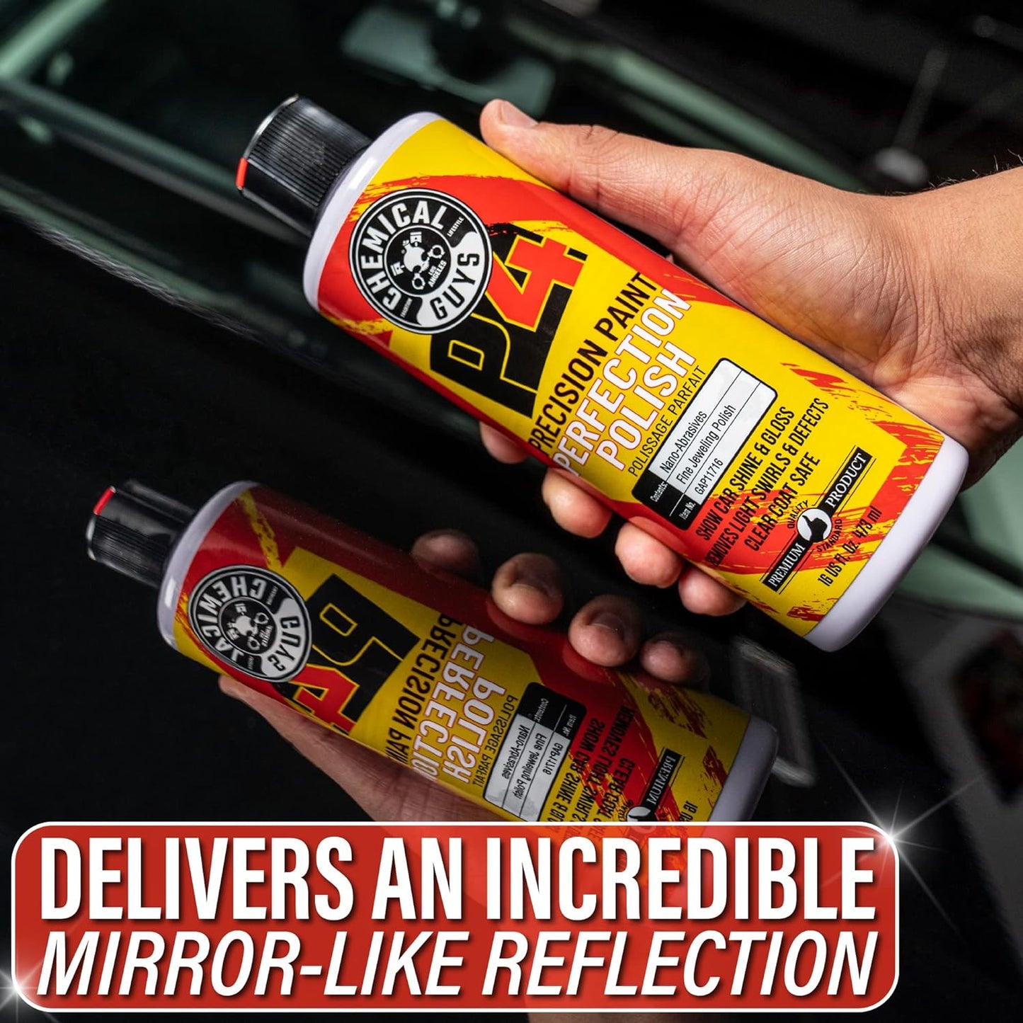 Chemical Guys C4 & P4 Clear Cut Correction Compound and Precision Paint Perfection Polish Combo, Paint Correction - Fixes Scratches, Swirls, Towel Marks, Etching, & More (2-16 fl oz)