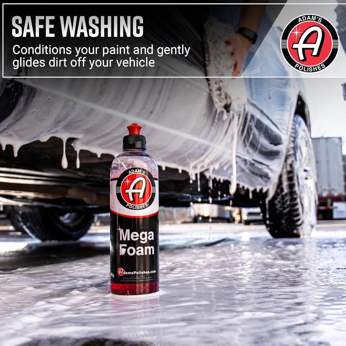 Adam’s Mega Foam Car Wash Soap (Gallon) – pH Neutral, Ultra Concentrated for Foam Cannon, Foaming Spray Gun, or Bucket – Safe for Wax, Sealants & Ceramic Coating – High Suds Car Cleaner