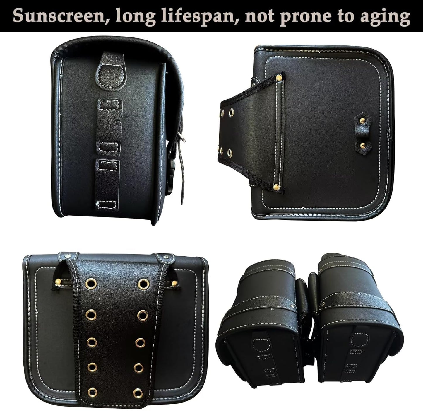 Motorcycle Saddlebags, Scooter Powersports Faux Leather Saddle Bags Motorcycles, Softail Universal Throw Over Sportster Saddlebags 10.24x4.72x8.66 inches