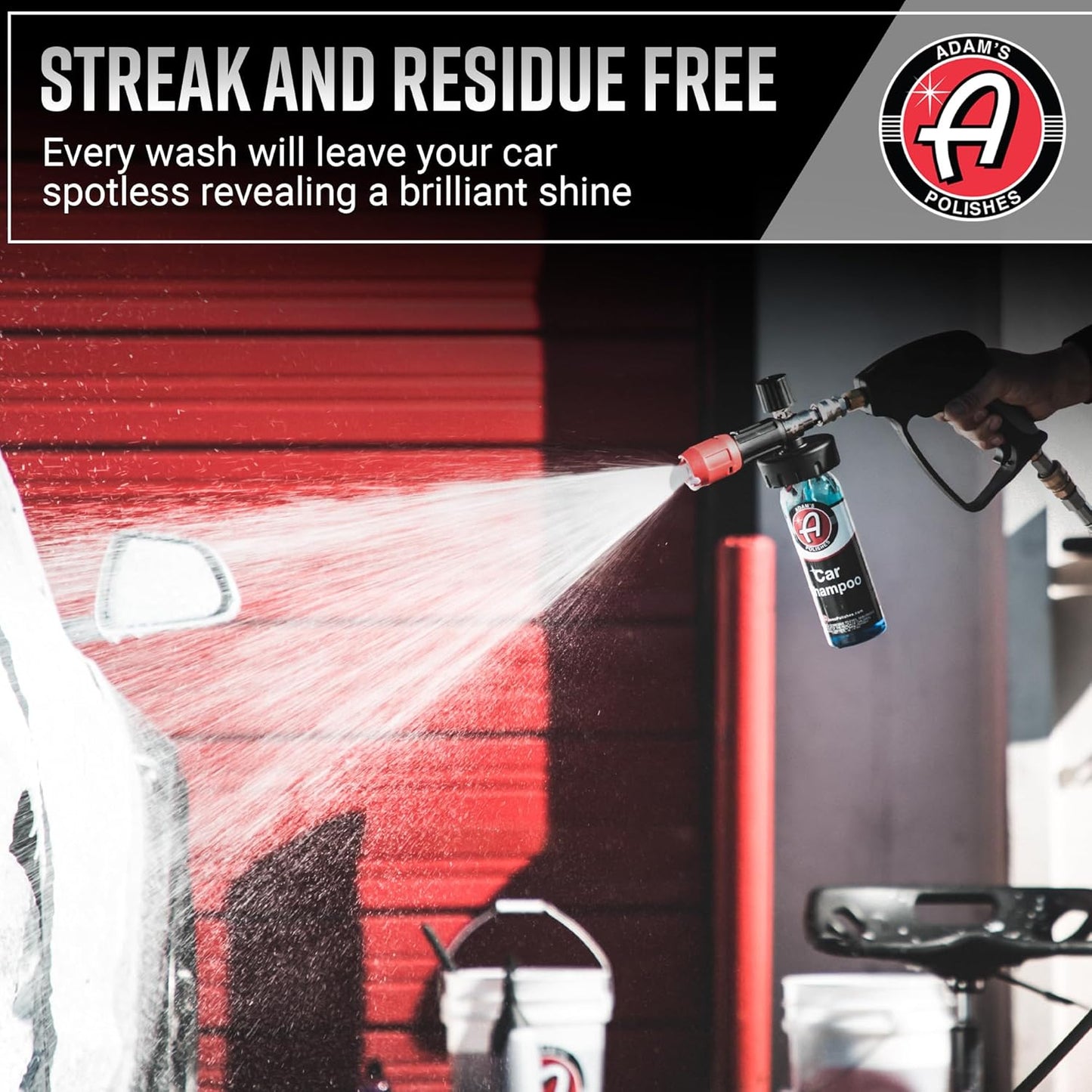 Adam's Car Shampoo (5 Gallon) - pH Best Biodegradable Car Wash Soap for Foam Cannon, Spray Gun or Bucket - High Foam, Scratch-Free Auto Detailing for Cars, Trucks, RVs & Motorcycles