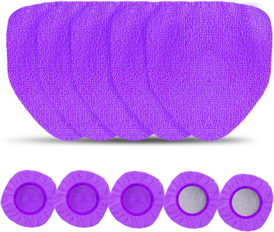 XINDELL 5 Pack Microfiber Pads – Replacement Heads Cover for Xindell Windshield Cleaner Tools. Washable & Reusable Triangle Pads (Violet). Fits Window Reach Tool - Handle Not Included