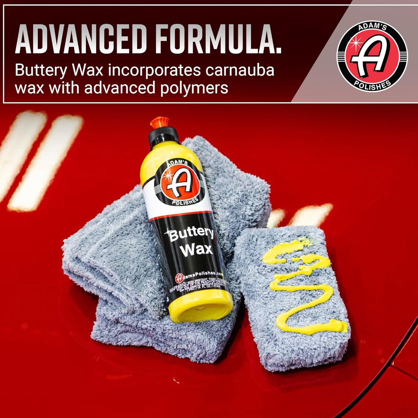 Adam's Buttery Car Wax Kit - Pure Carnauba Wax For Car Detailing Liquid Wet Wax After Car Wash For Shine, Gloss, & Paint Protection - Use W/ Car Cleaning Kit On Car, Boat RV & Motorcycle