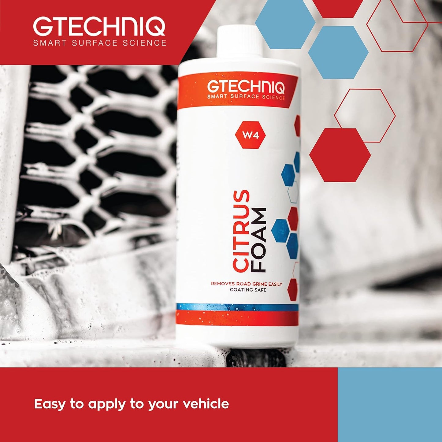 Gtechniq - W4 Citrus Foam - High Content Foaming Agent, Removes Dirt and Road Grime, Non-Caustic Formula, Maximum Gloss Retention Snow Foam (1 Liter)