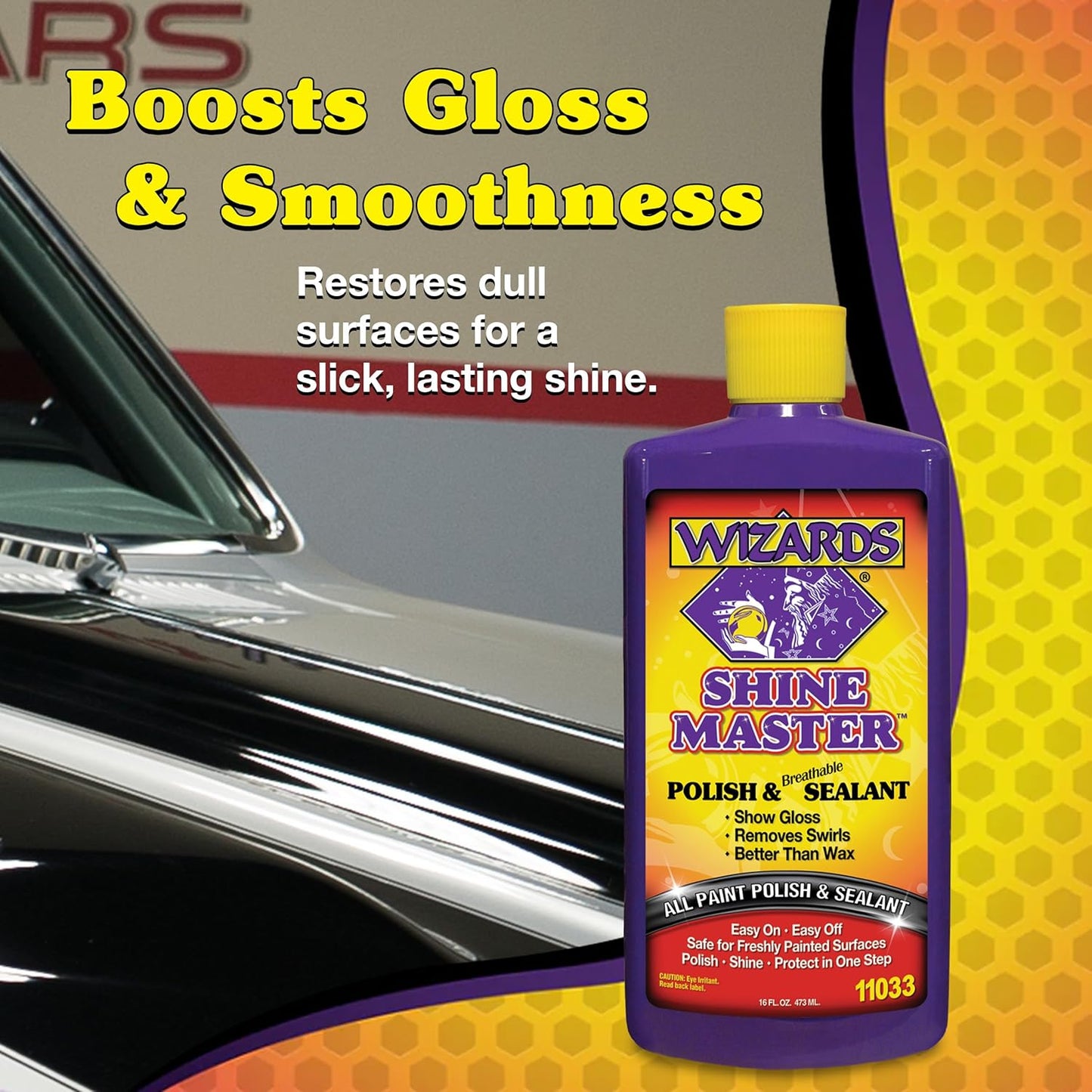 Wizards Shine Master Polish and Breathable Sealant - 16 oz - No Wax or Free Silicone - Polishes and Protects with No Greasy Film - Wax Replacement Car Polishing Compound for Boat and Car Polish